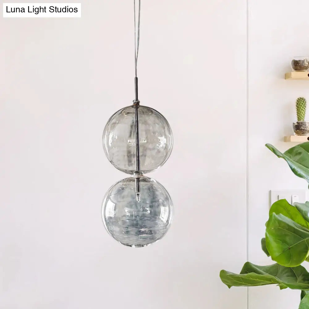 Gourd Pendant Lighting Clear Glass Ceiling Hanging Light For Office Hallway - Simple Style Single