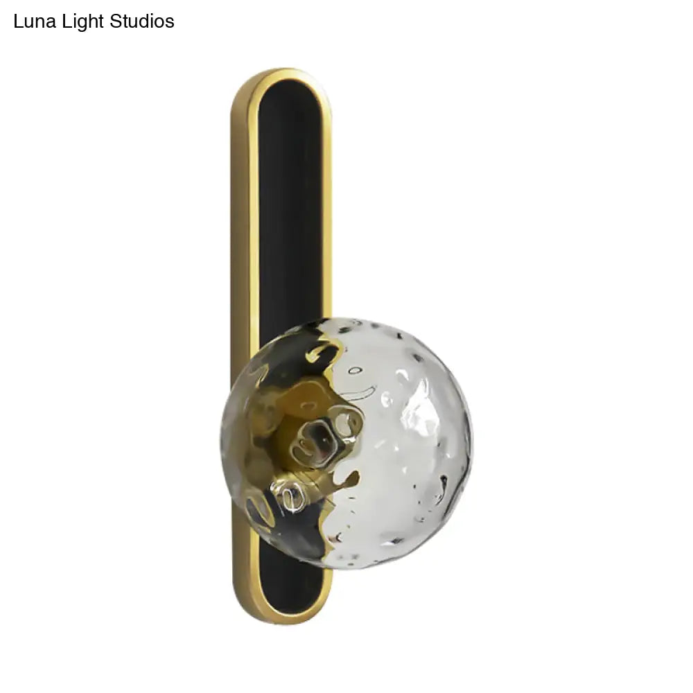 Clear Glass Industrial Wall Lamp With Dimpled Detail And White Sconce Lighting