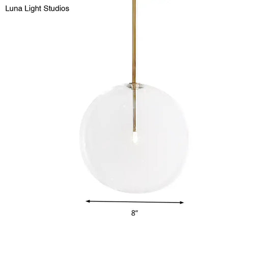 Global Pendant Lighting: Post Modern Clear Glass Led Hanging Lamp (6/7/8 Wide) For Dining Room