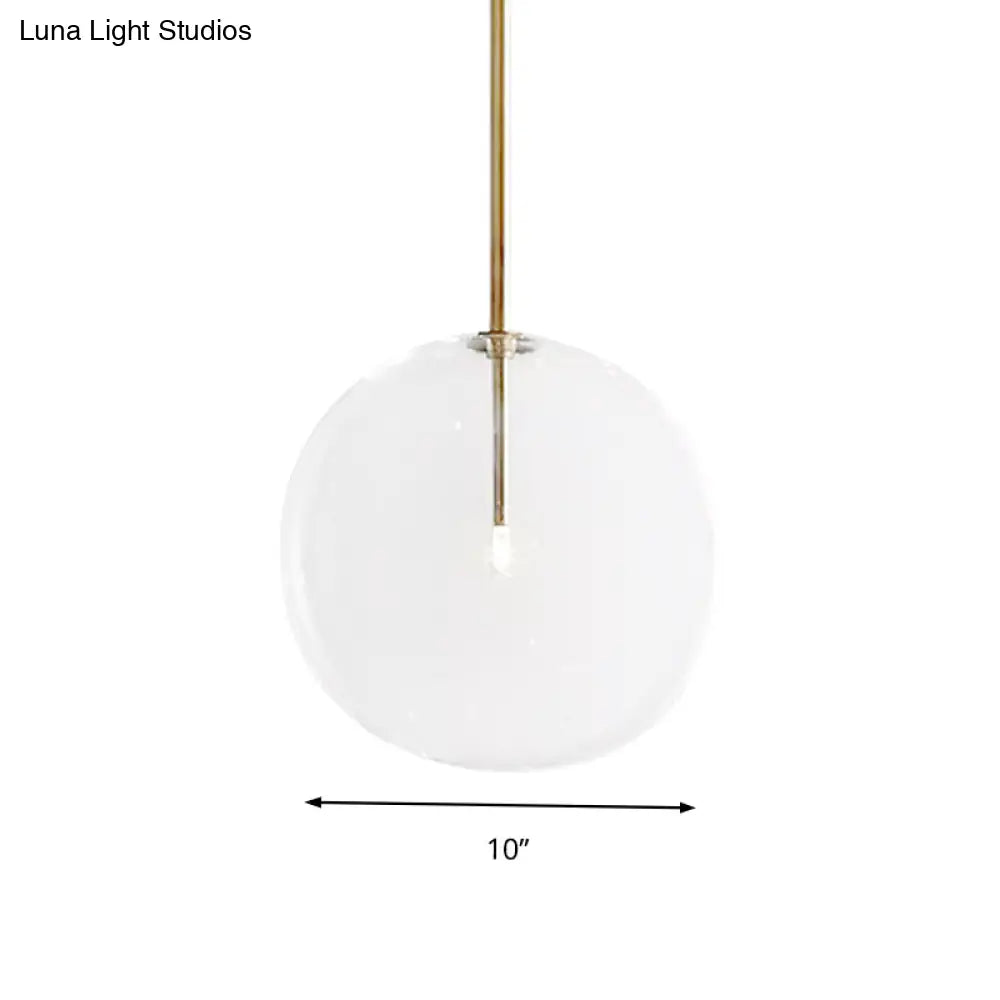 Global Pendant Lighting: Post Modern Clear Glass Led Hanging Lamp (6/7/8 Wide) For Dining Room