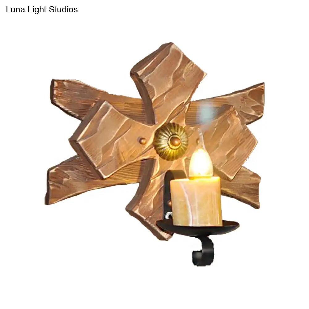 Clear Glass/Marble Lantern Sconce Light: Industrial Wall Lighting For Living Room Bronze Finish