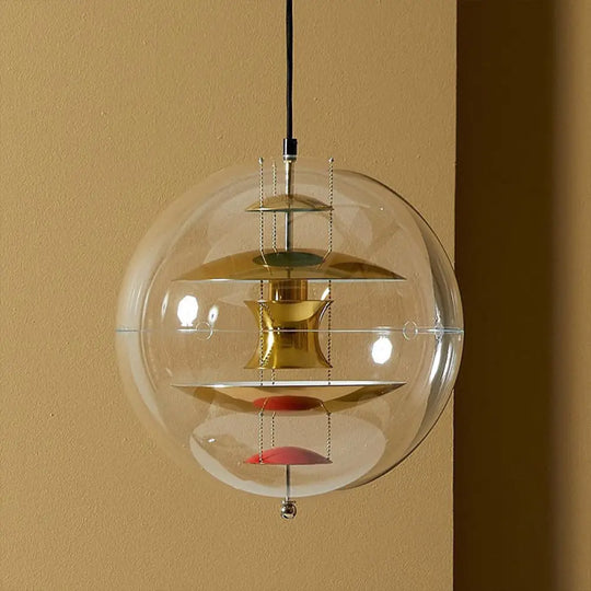 Clear Glass Pendant Light With Modern Styling And Layered Shade Gold