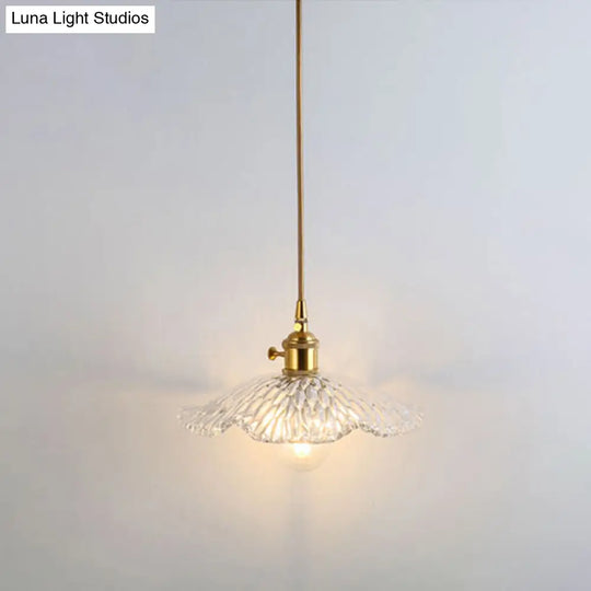 Shaded Pendant Light With Clear Textured Glass - Simplicity Series / X