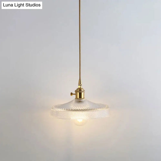Shaded Pendant Light With Clear Textured Glass - Simplicity Series / P