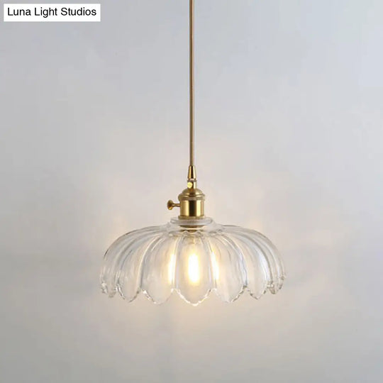 Shaded Pendant Light With Clear Textured Glass - Simplicity Series / Z