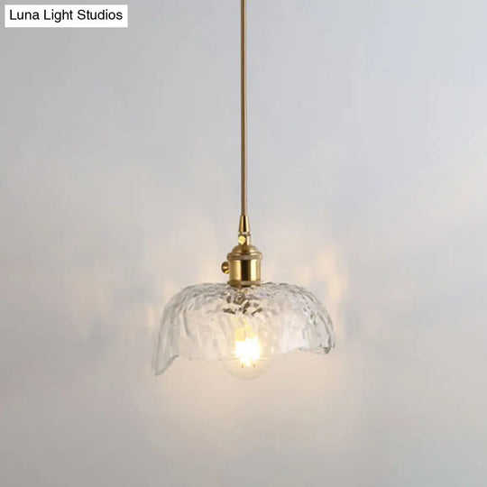 Shaded Pendant Light With Clear Textured Glass - Simplicity Series / Y