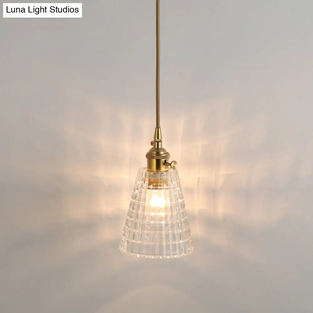 Shaded Pendant Light With Clear Textured Glass - Simplicity Series / V