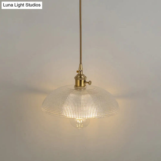 Shaded Pendant Light With Clear Textured Glass - Simplicity Series / K