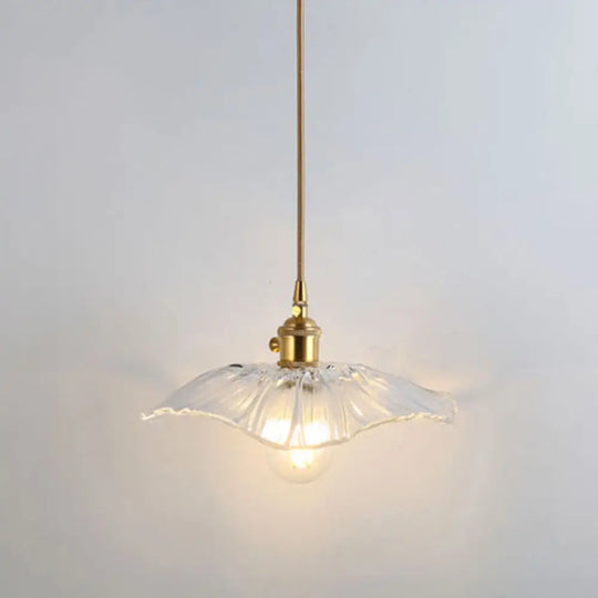 Clear Glass Pendant Lighting Fixture With Simplicity Shaded Hanging Light / B