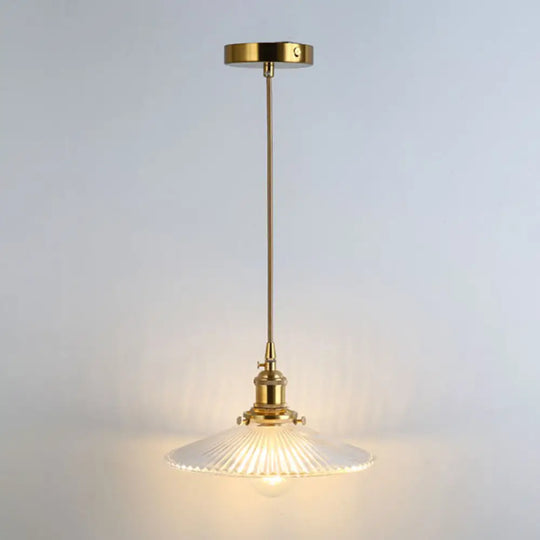 Clear Glass Pendant Lighting Fixture With Simplicity Shaded Hanging Light / G