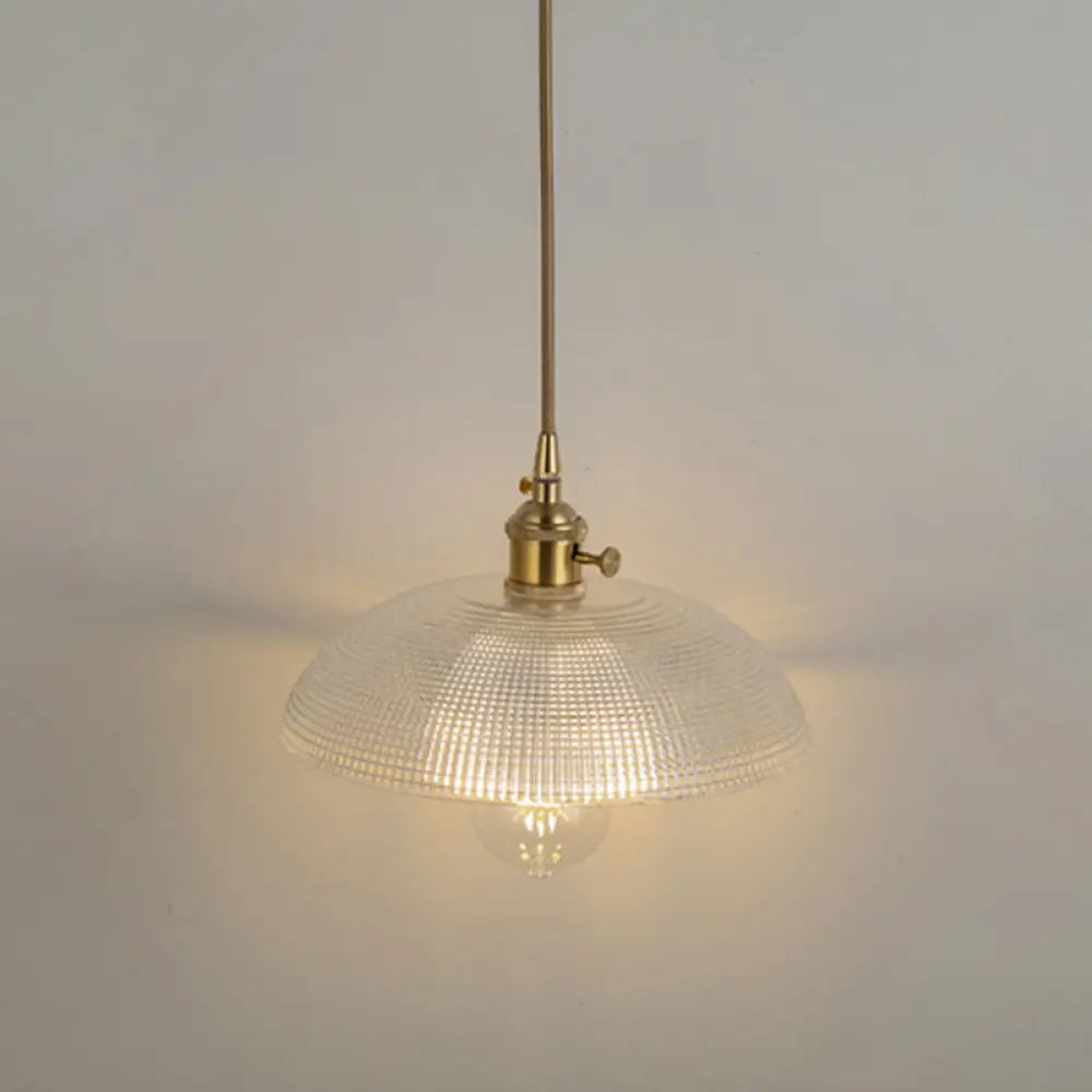 Clear Glass Pendant Lighting Fixture With Simplicity Shaded Hanging Light / K