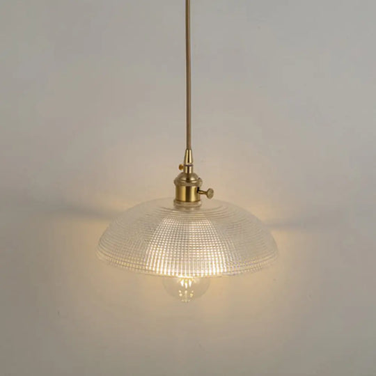 Clear Glass Pendant Lighting Fixture With Simplicity Shaded Hanging Light / K