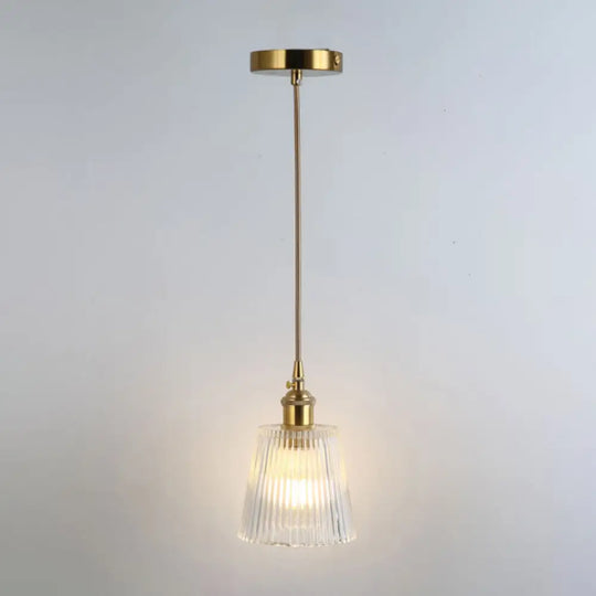 Clear Glass Pendant Lighting Fixture With Simplicity Shaded Hanging Light / O
