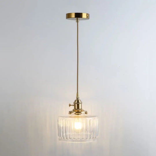 Clear Glass Pendant Lighting Fixture With Simplicity Shaded Hanging Light / R