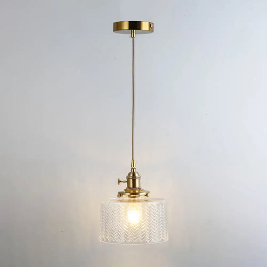 Clear Glass Pendant Lighting Fixture With Simplicity Shaded Hanging Light / S