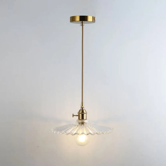 Clear Glass Pendant Lighting Fixture With Simplicity Shaded Hanging Light / U
