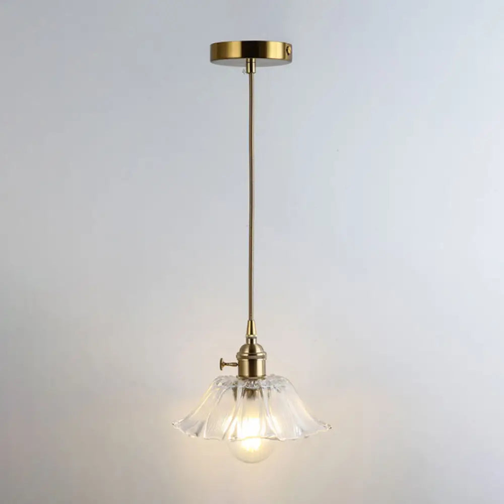 Clear Glass Pendant Lighting Fixture With Simplicity Shaded Hanging Light / W