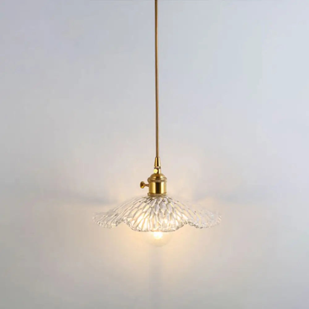 Clear Glass Pendant Lighting Fixture With Simplicity Shaded Hanging Light / X