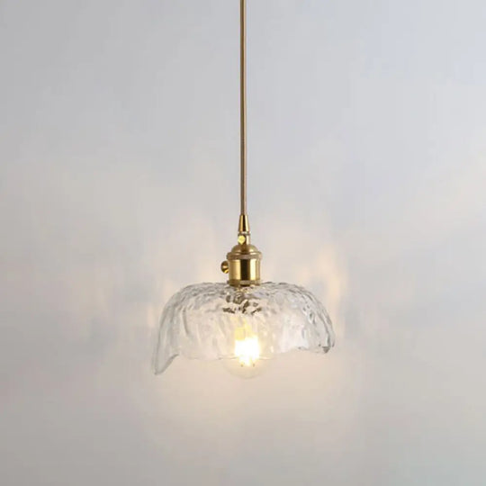 Clear Glass Pendant Lighting Fixture With Simplicity Shaded Hanging Light / Y