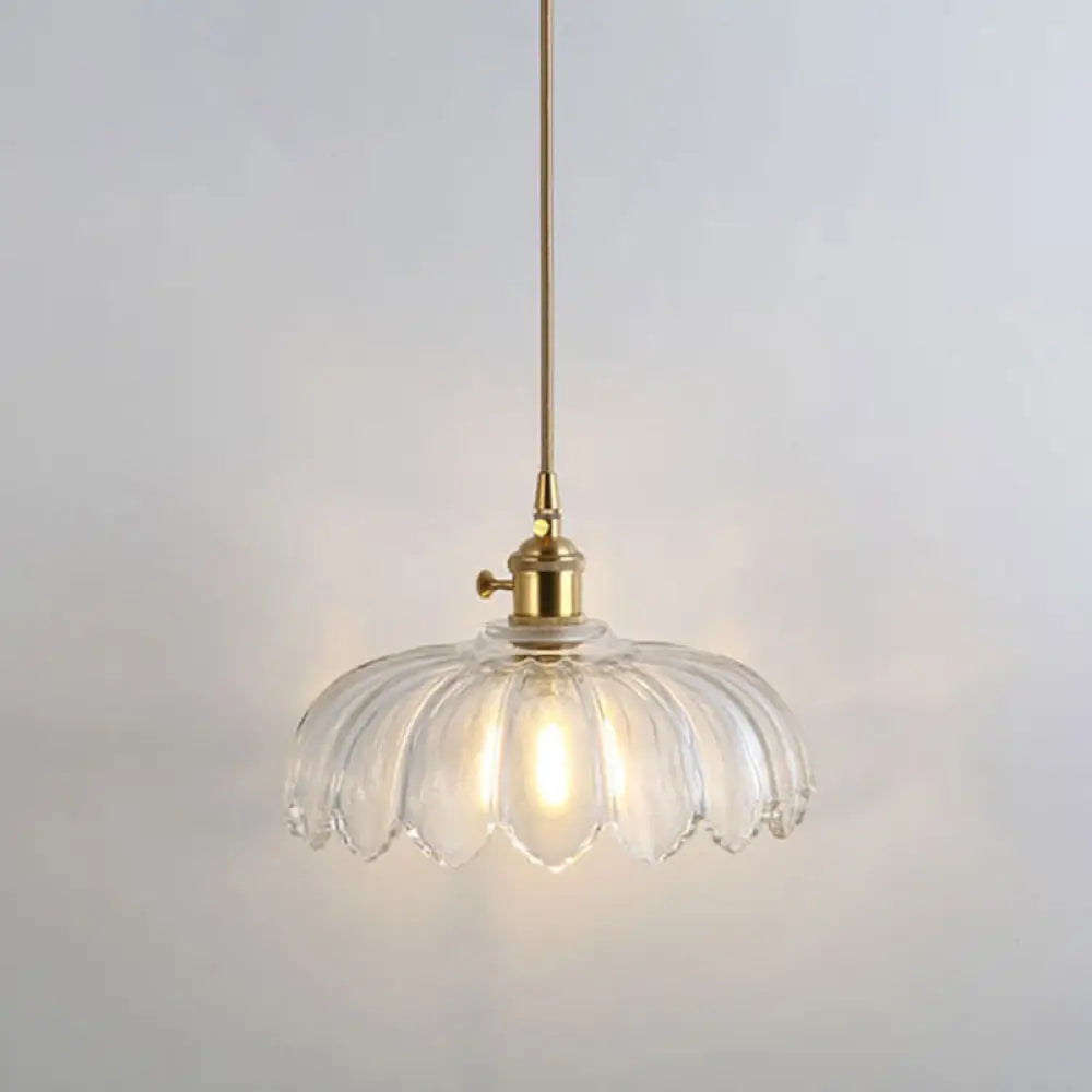 Clear Glass Pendant Lighting Fixture With Simplicity Shaded Hanging Light / Z