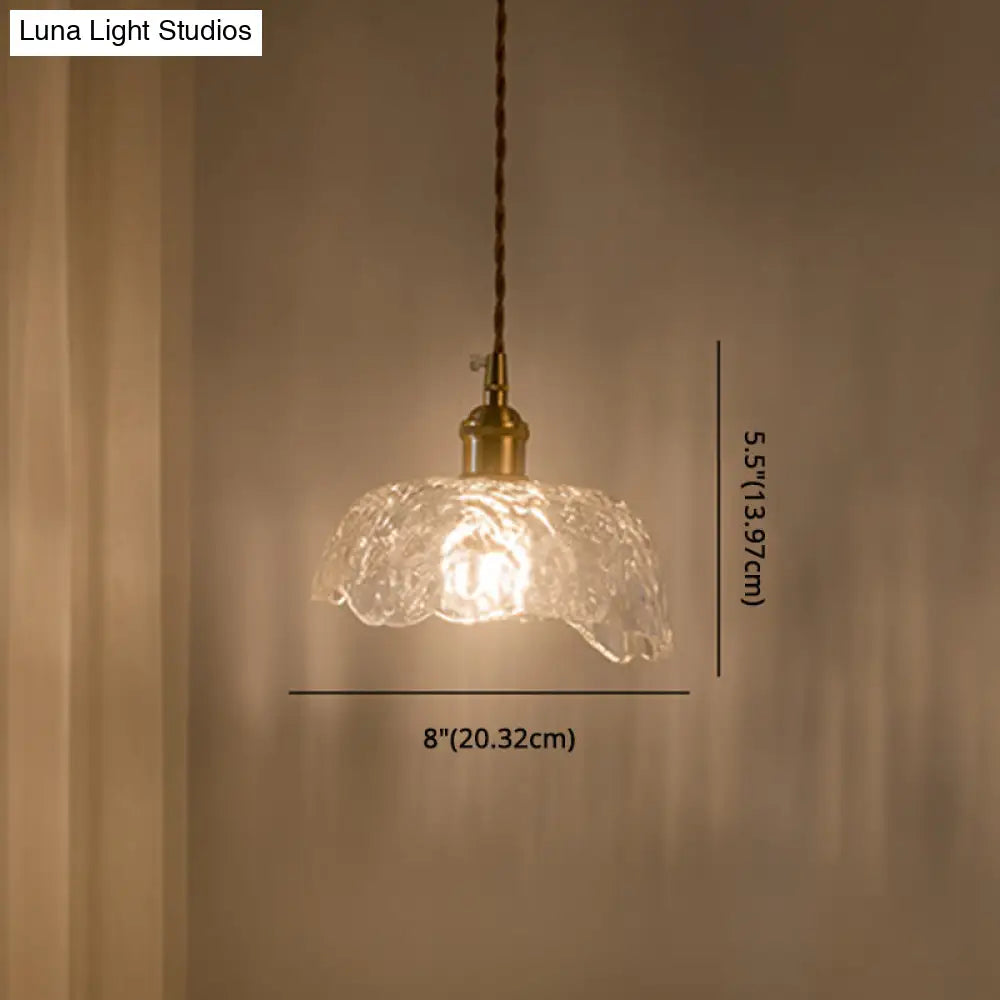 Clear Glass Retro Industrial Pendant Light For Kitchen - 1-Light Ceiling