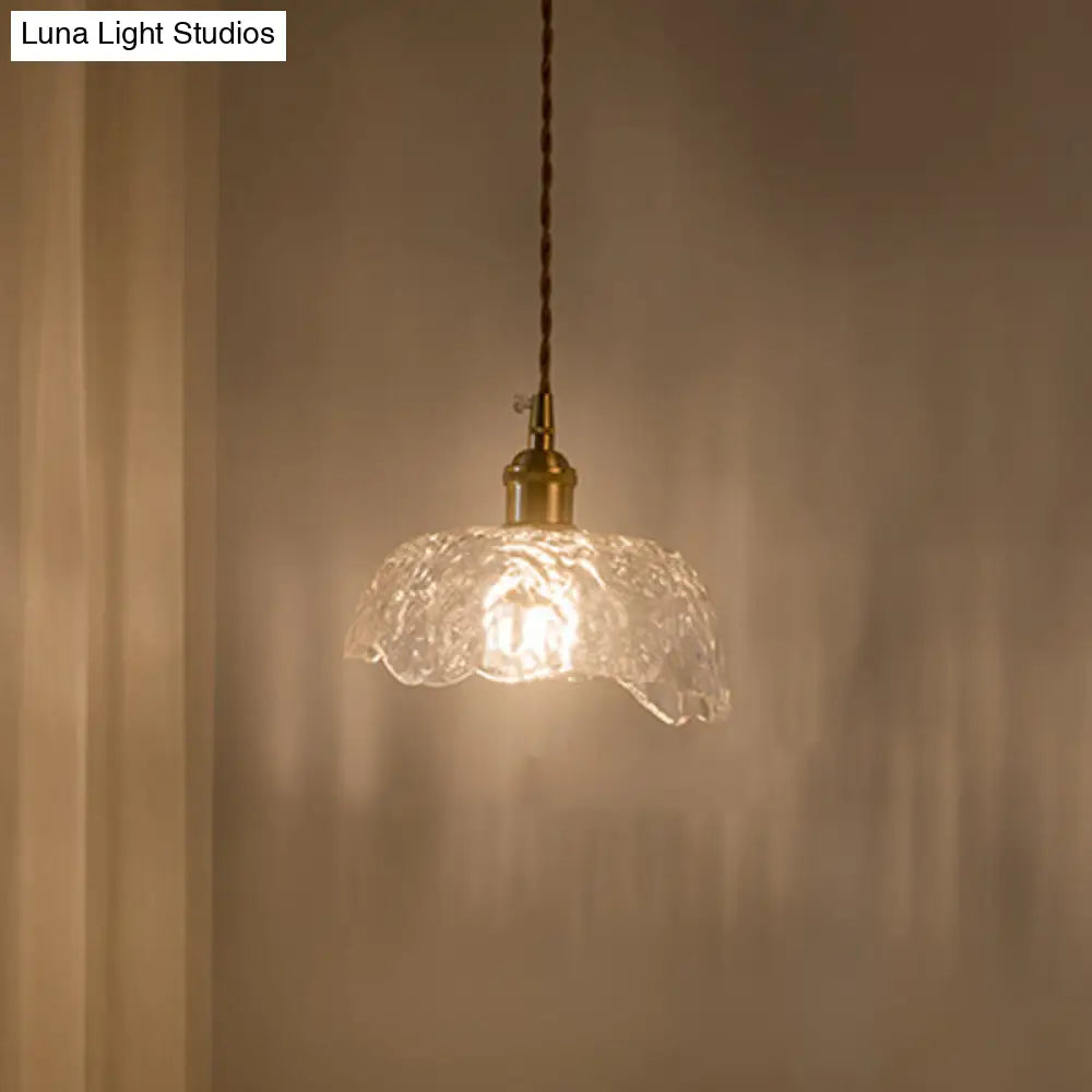 Clear Glass Retro Industrial Pendant Light For Kitchen - 1-Light Ceiling Fixture / 8