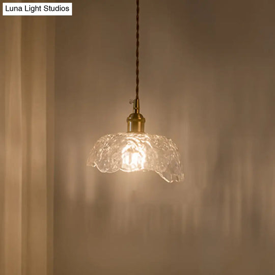 Clear Glass Retro Industrial Pendant Light For Kitchen - 1-Light Ceiling Fixture / 8