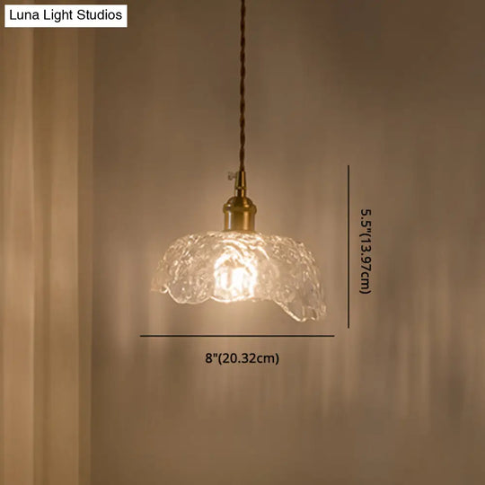 Clear Glass Retro Industrial Pendant Light For Kitchen - 1-Light Ceiling Fixture