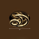 Clear K9 Crystal Moon And Sun Ceiling Lamp - Minimalist Stainless Steel Led Flush Light / 16’