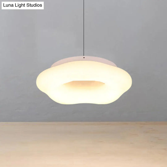 Cloud Drop Pendant Acrylic Led White Ceiling Light - 18/21.5 Wide Ideal For Living Room / 18