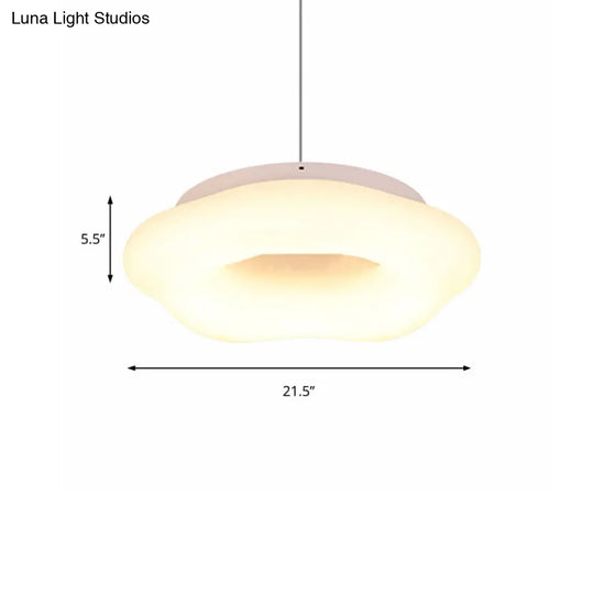 Cloud Drop Pendant Acrylic Led White Ceiling Light - 18/21.5 Wide Ideal For Living Room