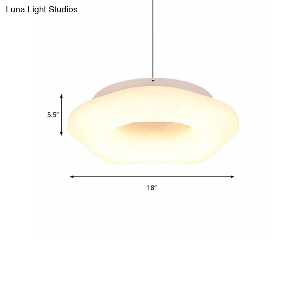 Cloud Drop Pendant Acrylic Led White Ceiling Light - 18/21.5 Wide Ideal For Living Room