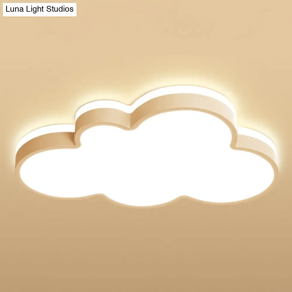 Cloud Flush Light Fixture - Minimalist Acrylic Mount Ceiling (1 Light)