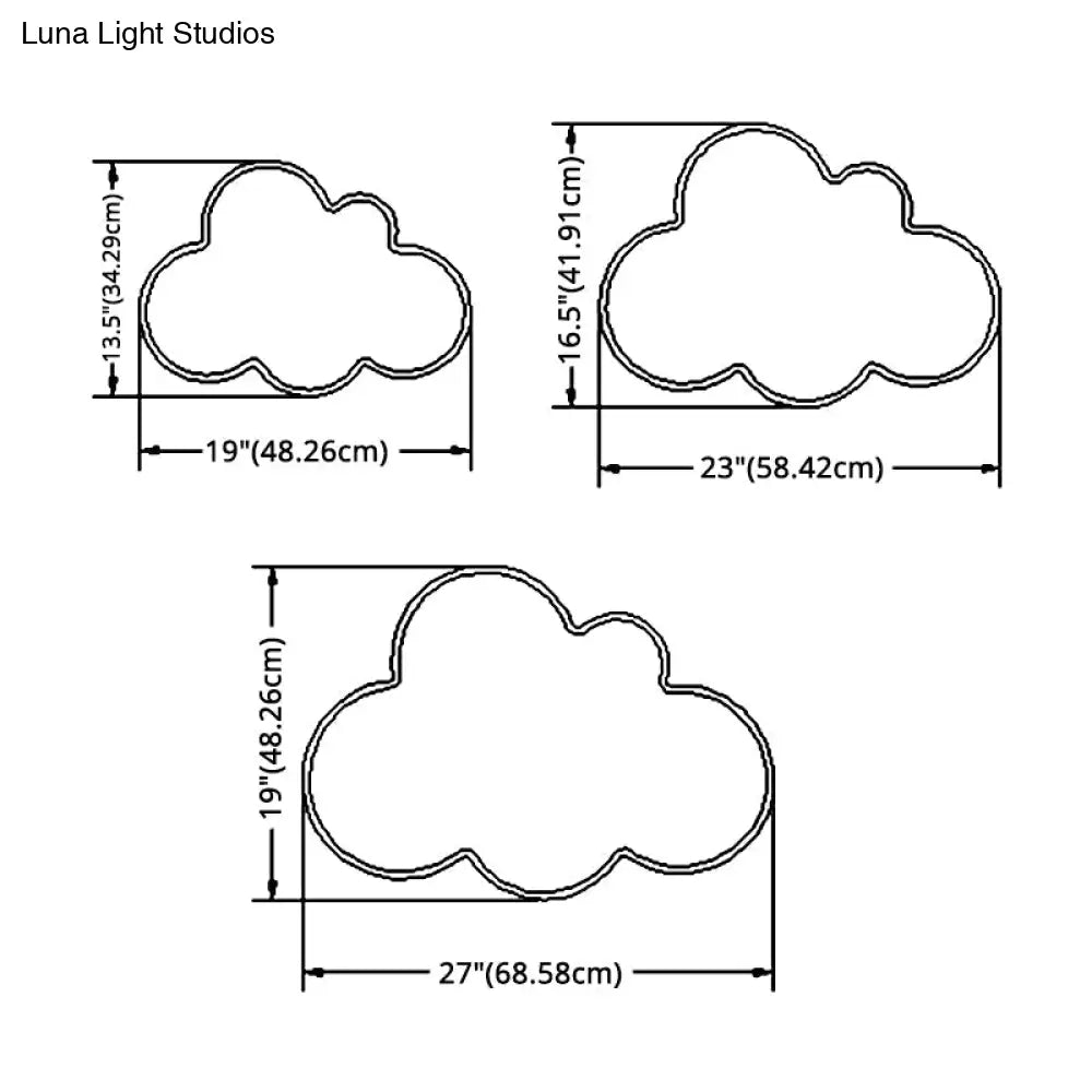 Cloud Flush Light Fixture - Minimalist Acrylic Mount Ceiling (1 Light)