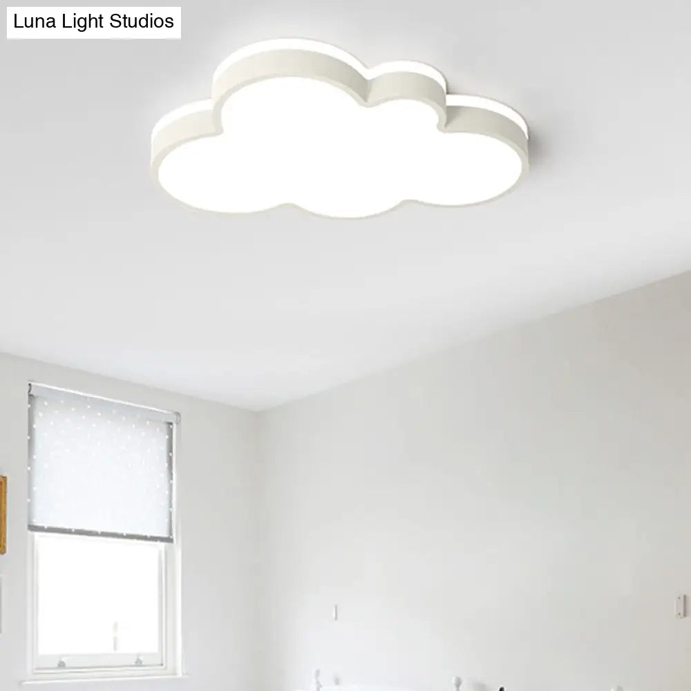 Cloud Flush Light Fixture - Minimalist Acrylic Mount Ceiling (1 Light) White / 19.5 Warm