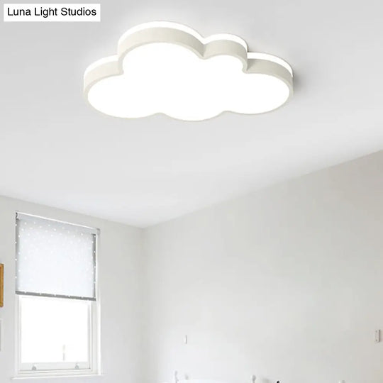 Cloud Flush Light Fixture - Minimalist Acrylic Mount Ceiling (1 Light) White / 19.5 Warm