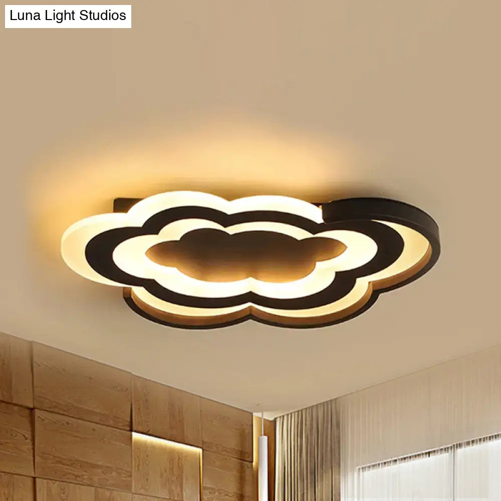 Cloud Kindergarten Led Flushmount Light With Eye-Caring Acrylic Cover