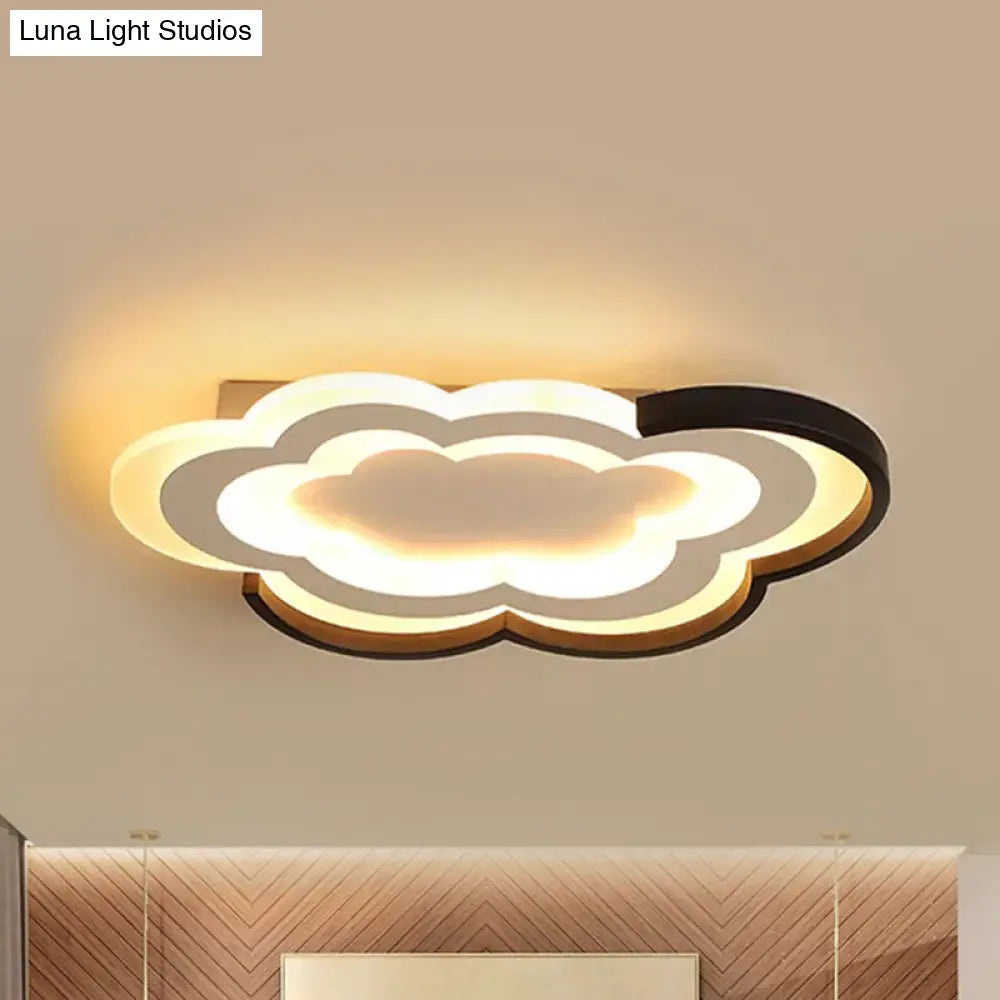 Cloud Kindergarten Led Flushmount Light With Eye-Caring Acrylic Cover