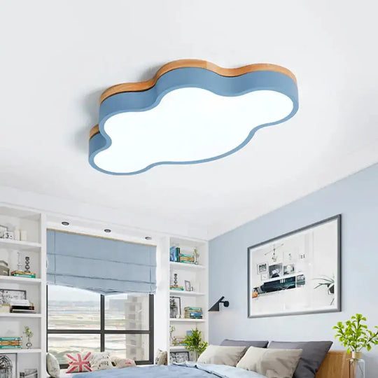 Cloud Led Flush Light With Acrylic Shade For Baby’s Room Blue