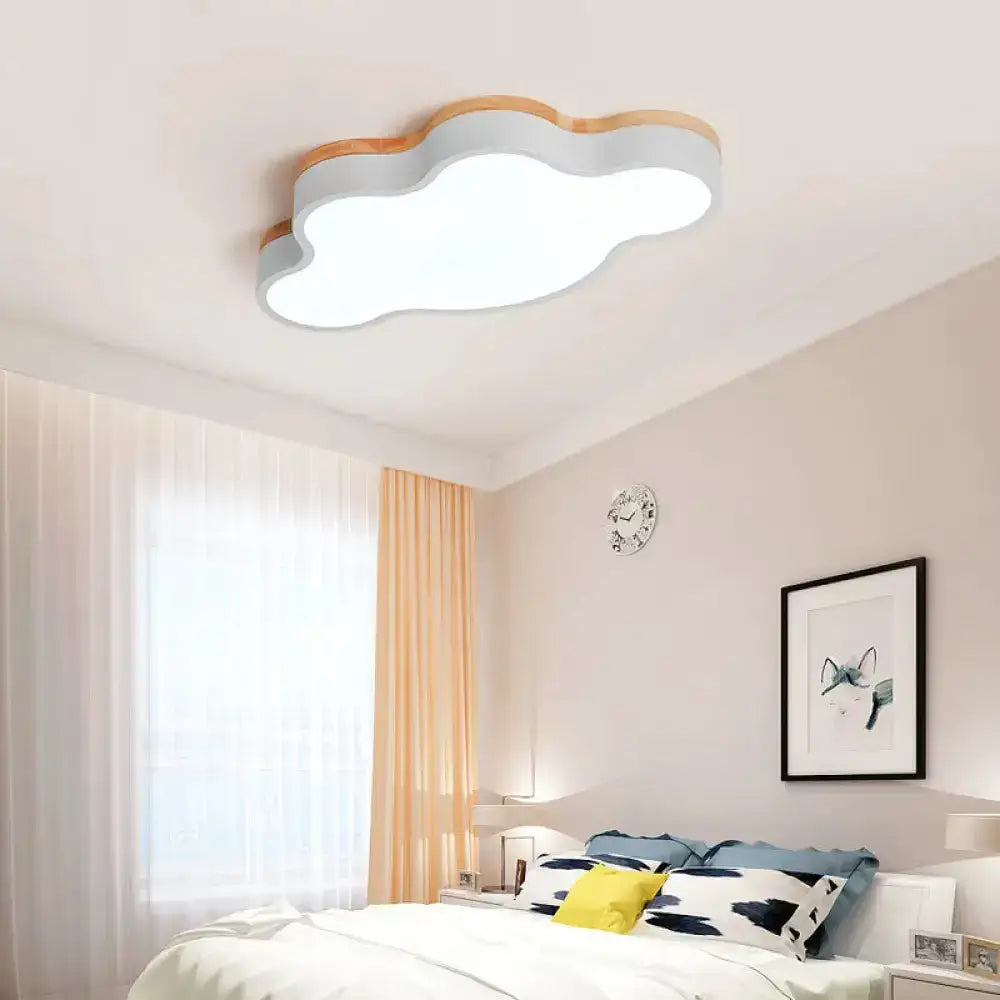 Cloud Led Flush Light With Acrylic Shade For Baby’s Room White