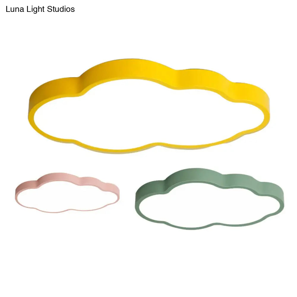 Cloud Led Flush Mount Ceiling Light - Minimalist Metallic Kindergarten Lighting