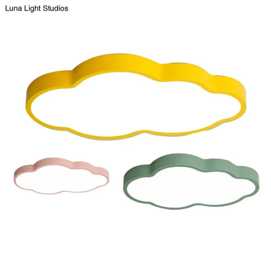 Cloud Led Flush Mount Ceiling Light - Minimalist Metallic Kindergarten Lighting