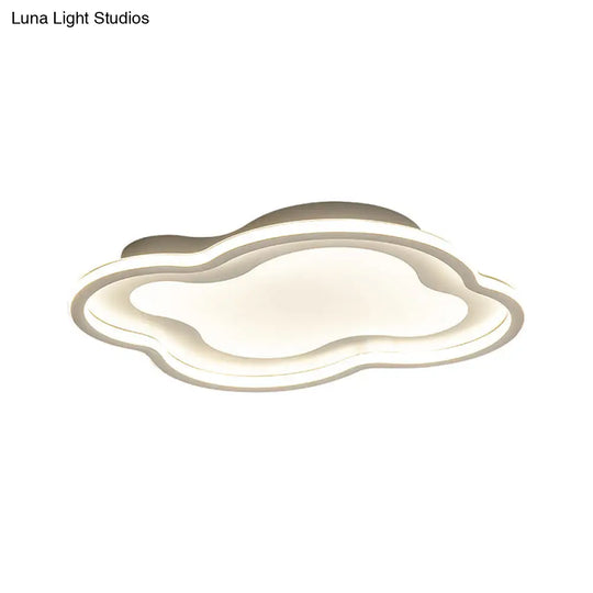 Cloud-Shape Led Ceiling Light Fixture For Nursery Room - Modern Metallic Design White/Blue