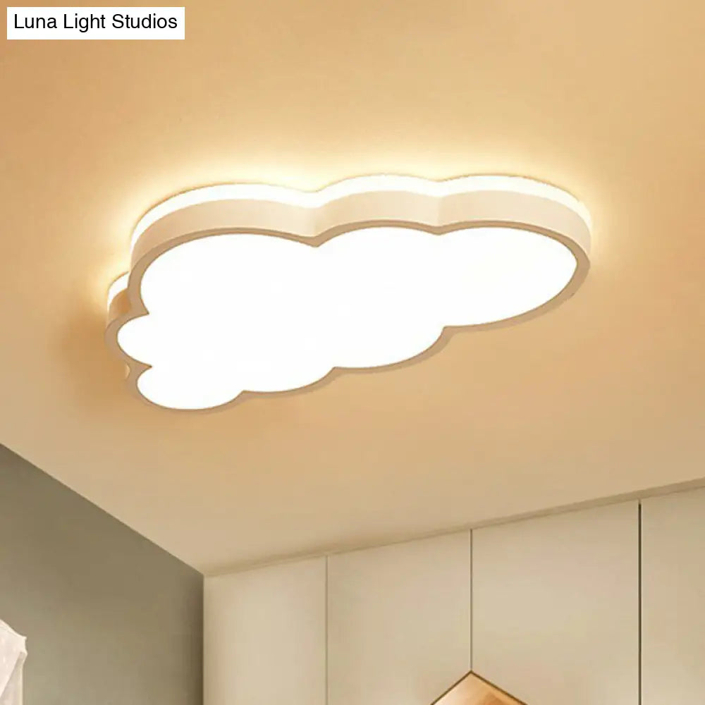 Cloud Shaped Led Flush Mount Ceiling Light For Kids Bedroom - Nordic Style