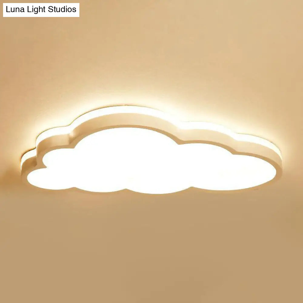 Cloud Shaped Led Flush Mount Ceiling Light For Kids Bedroom - Nordic Style