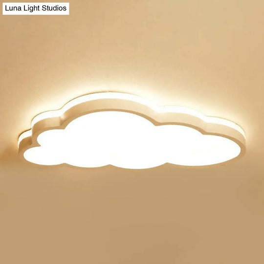 Cloud Shaped Led Flush Mount Ceiling Light For Kids Bedroom - Nordic Style