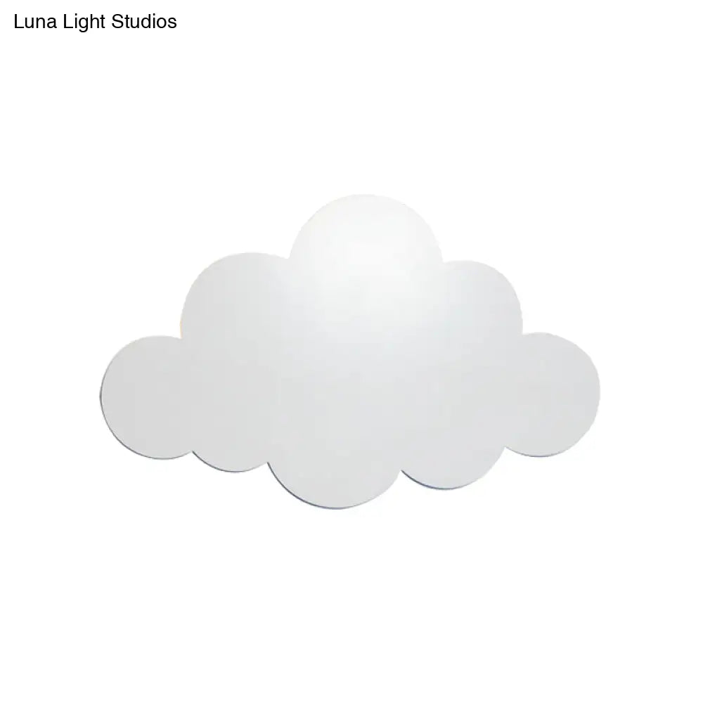 Cloud-Shaped Led Wall Lamp For Kindergarten With White Finish - Ideal Corridors