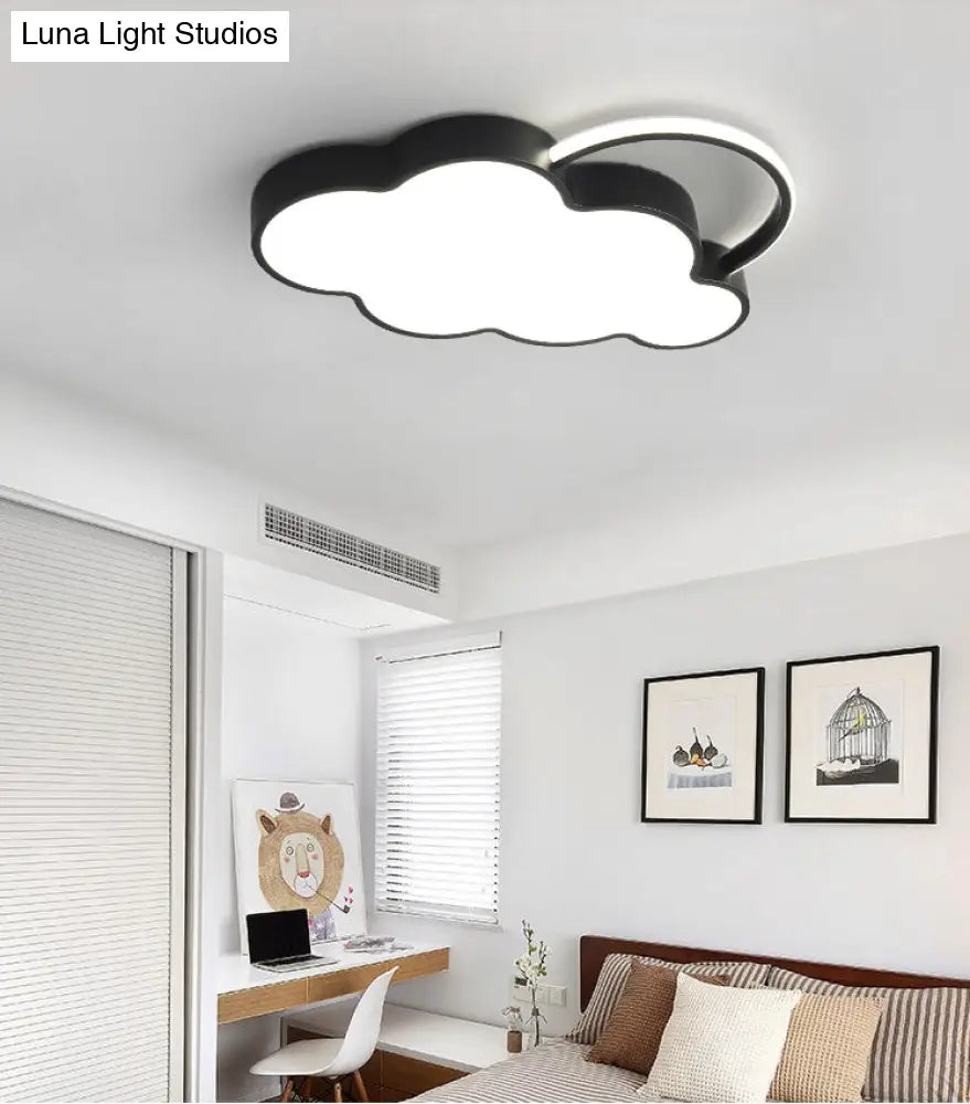 Cloud-Shaped Nordic Led Flush Mount For Kids Bedroom