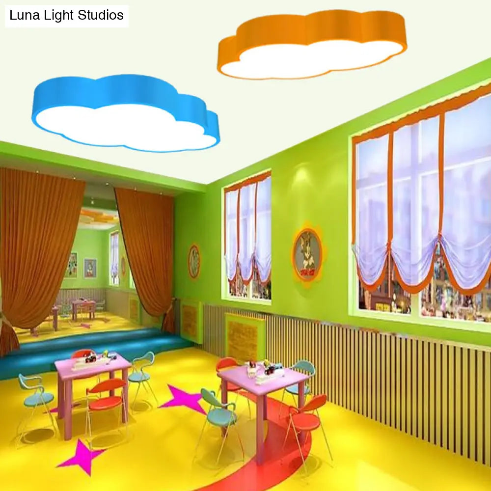 Cloud Shaped Nursery Ceiling Lamp Acrylic 18’/20.5’ Wide Led Cartoon Flush Mount Lighting