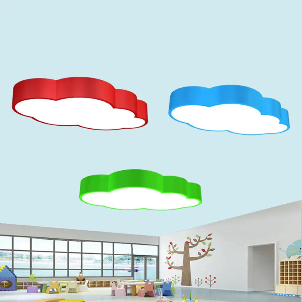 Cloud Shaped Nursery Ceiling Lamp Acrylic 18’/20.5’ Wide Led Cartoon Flush Mount Lighting